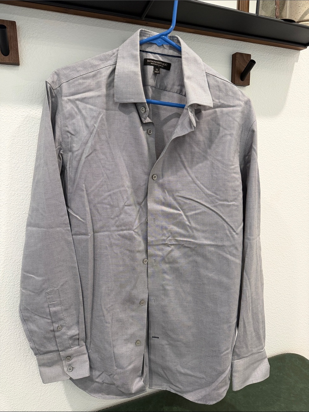 Banana Republic Men's Light Gray Dress Shirt - Tailored Spread Collar